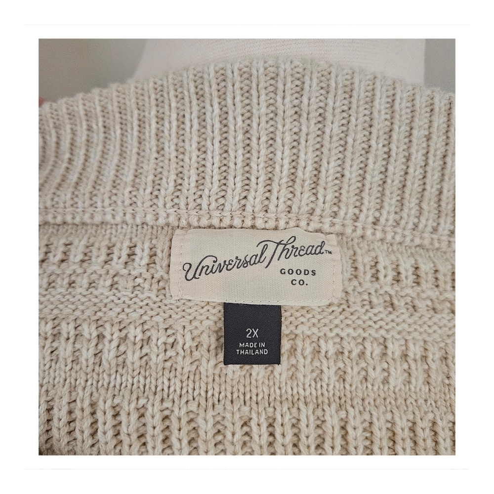 Universal Thread Cream Classic Pullover Sweater 2x - image 4